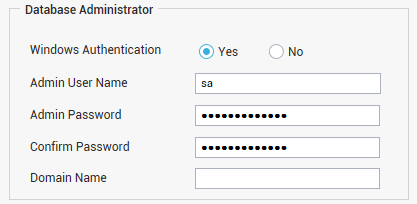 User credentials of DBA with Windows Authentication being enabled