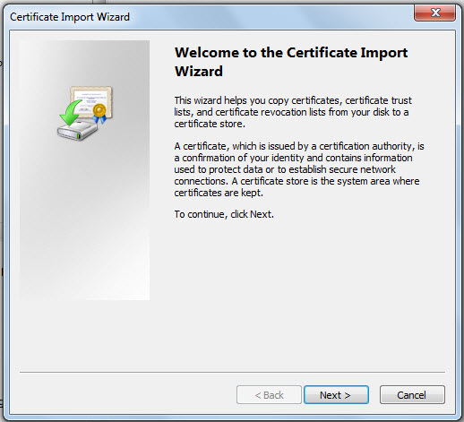 Certificate Import Wizard