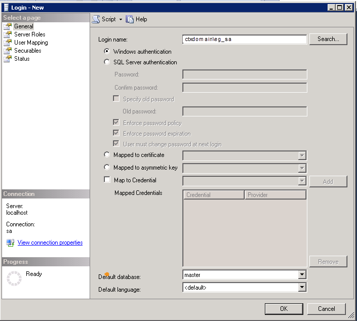New user creation