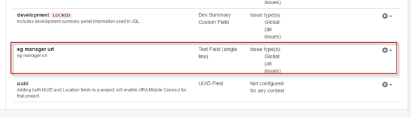Identification of ‘eG manager URL field