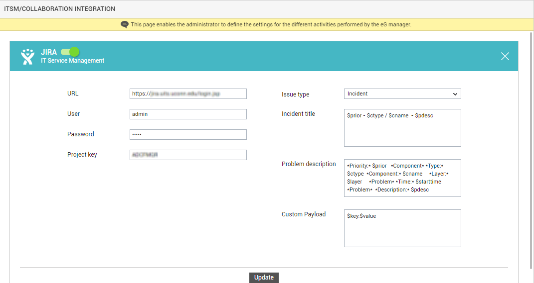Configuring integration with JIRA