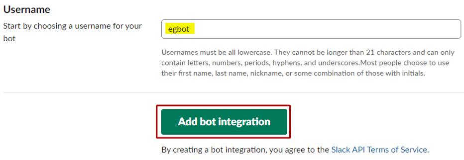 Add bot integration button option