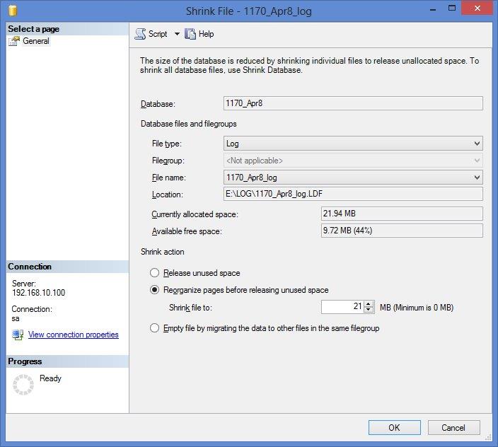 Truncating Transaction Log
