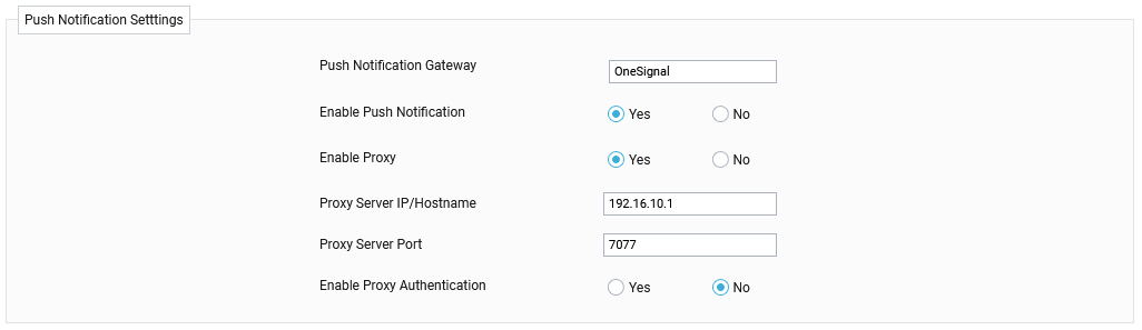 Enabling Proxy Settings