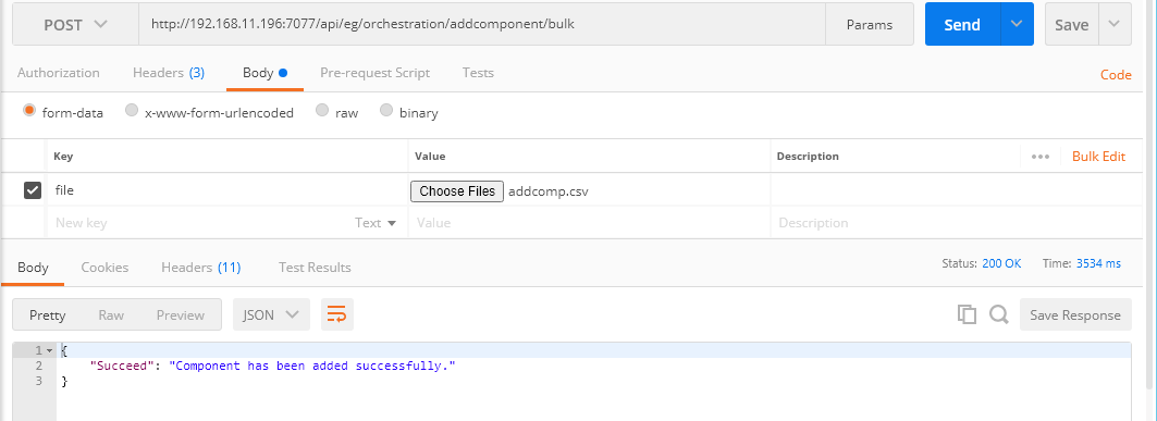 Adding Components in Bulk Using Postman REST Client