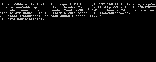 Adding Components in Bulk Using cURL