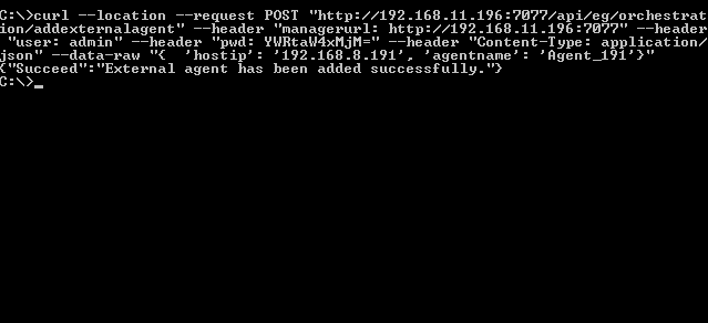 Adding External Agents Using cURL