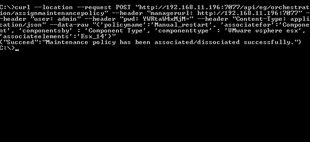 Assigning Maintenance Policy Using cURL