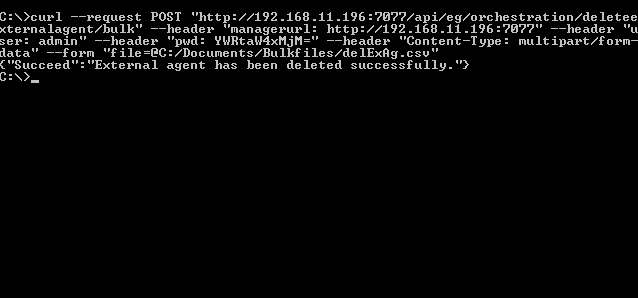 Deleting External Agents in Bulk Using cURL