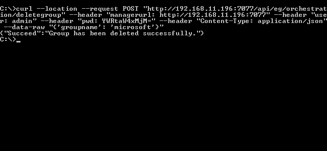 Deleting Group Using cURL