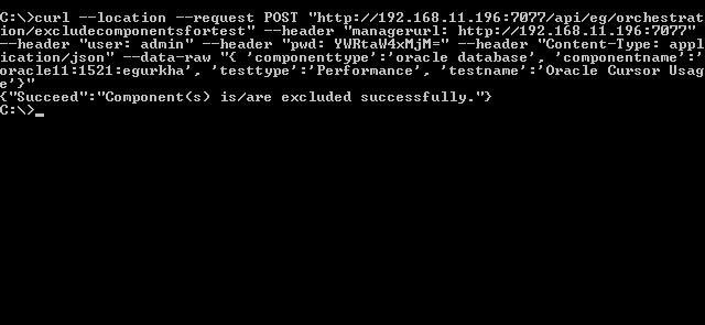 Excluding Components for Tests Using cURL