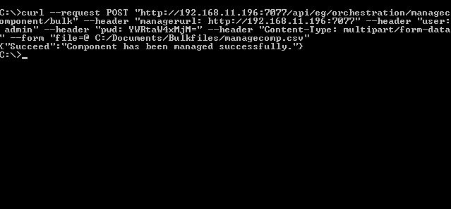 Managing Components in Bulk Using cURL