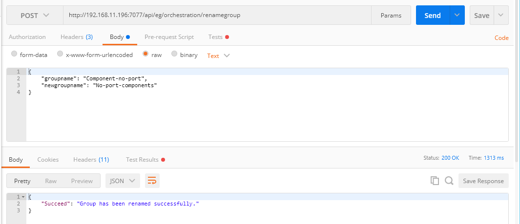 Renaming Group Using Postman REST Client
