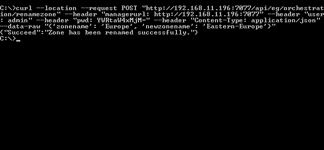 Renaming Zone Using cURL