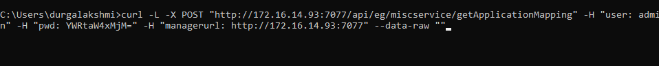cURL Command for Retrieving Managed Applications List
