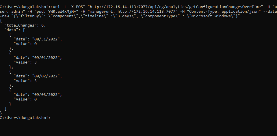 Retrieving Historical Configuration Changes Using cURL