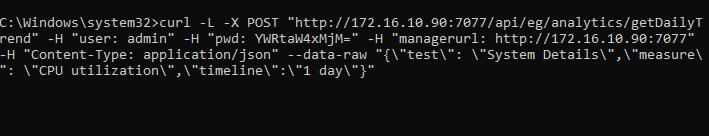 Sample cURL Command for Retrieving Trend Data