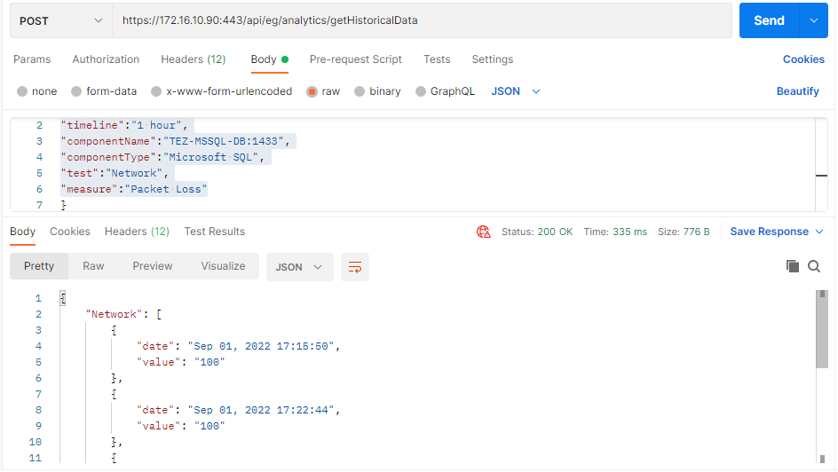 Retrieving Historical Measure Data Using Postman REST Client