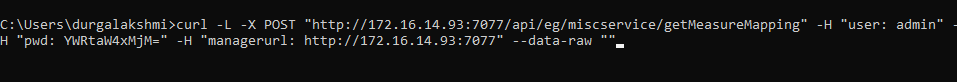 cURL Command to Retrieve List of Measurements
