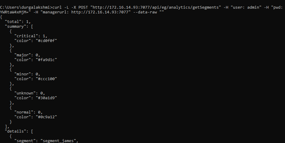 Retrieving Details of User's Segments Using cURL
