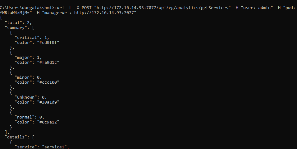 Retrieving Details of User's Services Using cURL