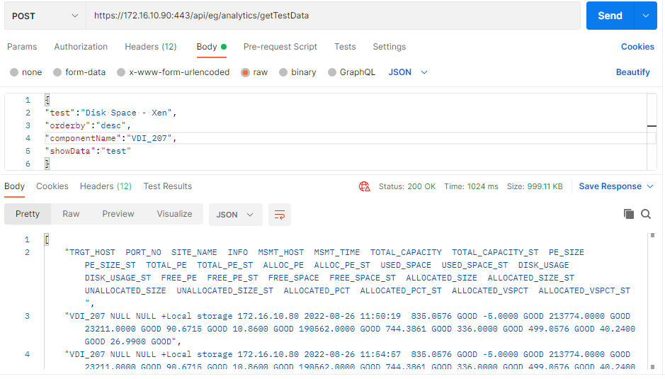 Retrieving Test's Measures Using Postman REST Client
