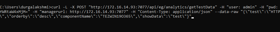 cURL Command for Retrieving Measures of Test