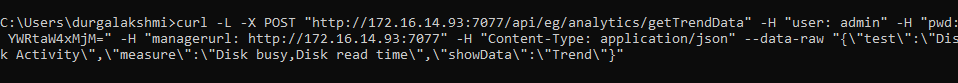 cURL Command to Retrieve Trend Data of Measure