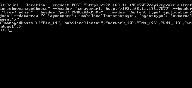 Displaying Managed Hosts Using cURL