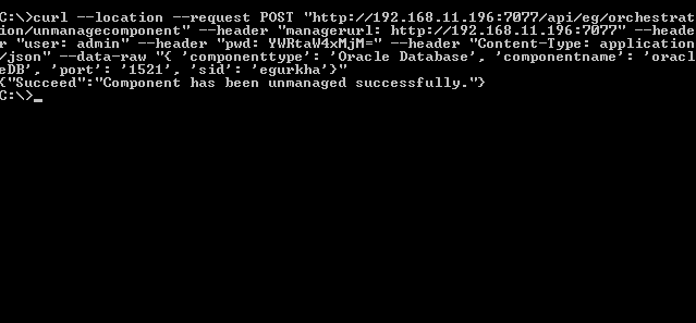 Unmanaging Component Using cURL