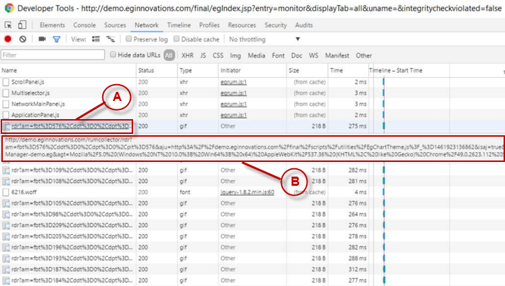 Determining whether/not browser is sending beacons to RUM collector