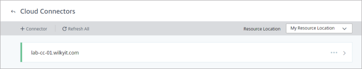 Citrix Cloud Connectors Details screen
