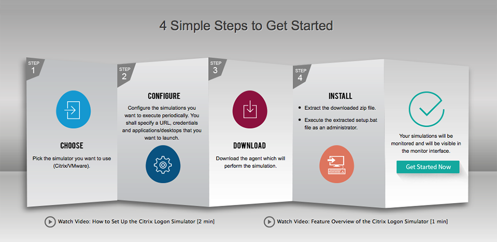 Four Steps to set up Citrix Logon Simulator