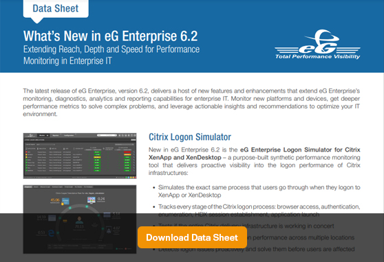 What's New in eG Enterprise 6.2