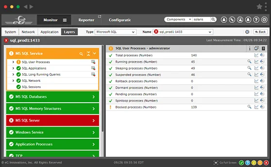 Microsoft IIS monitoring system status view