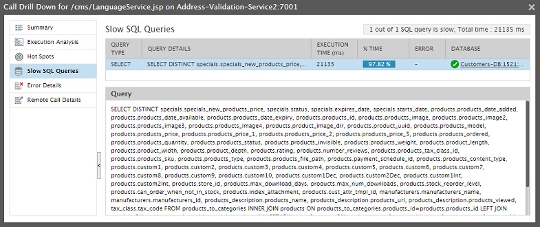 Application slowness monitoring