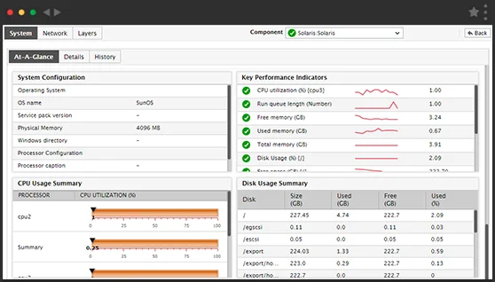 Solaris performance monitoring: eG Enterprise