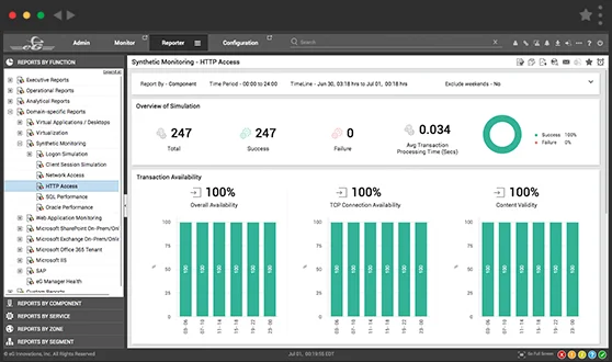 Synthetic Monitoring test screen